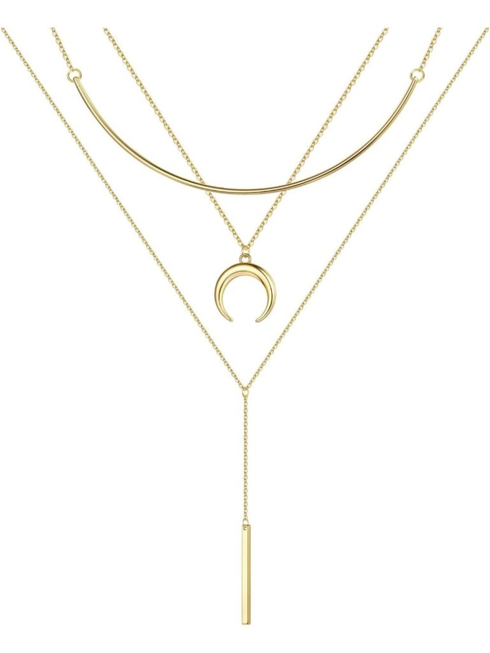 14K Gold Plated Layered Necklace for Women - Elegant Jewelry Gift for Her